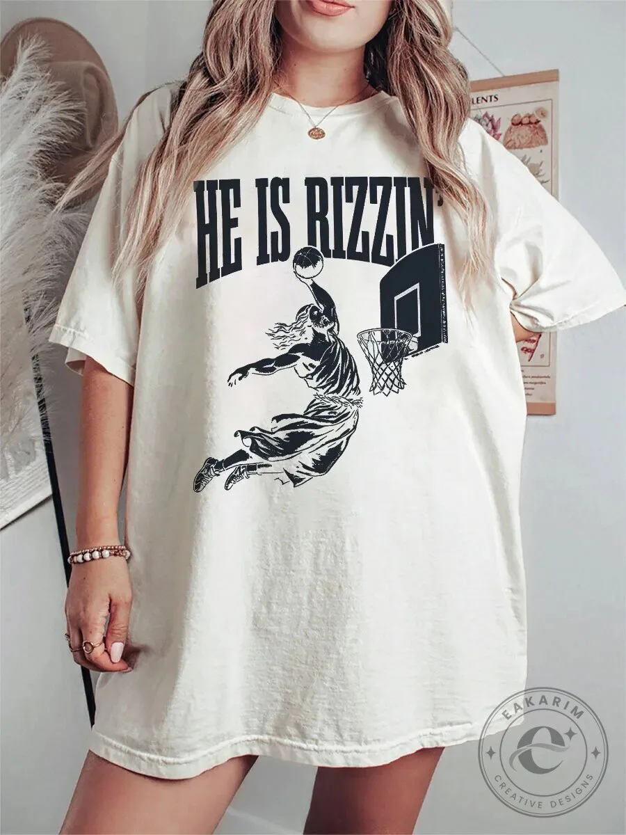 He Is Rizzin Basketball Dunker Vintage T-Shirt